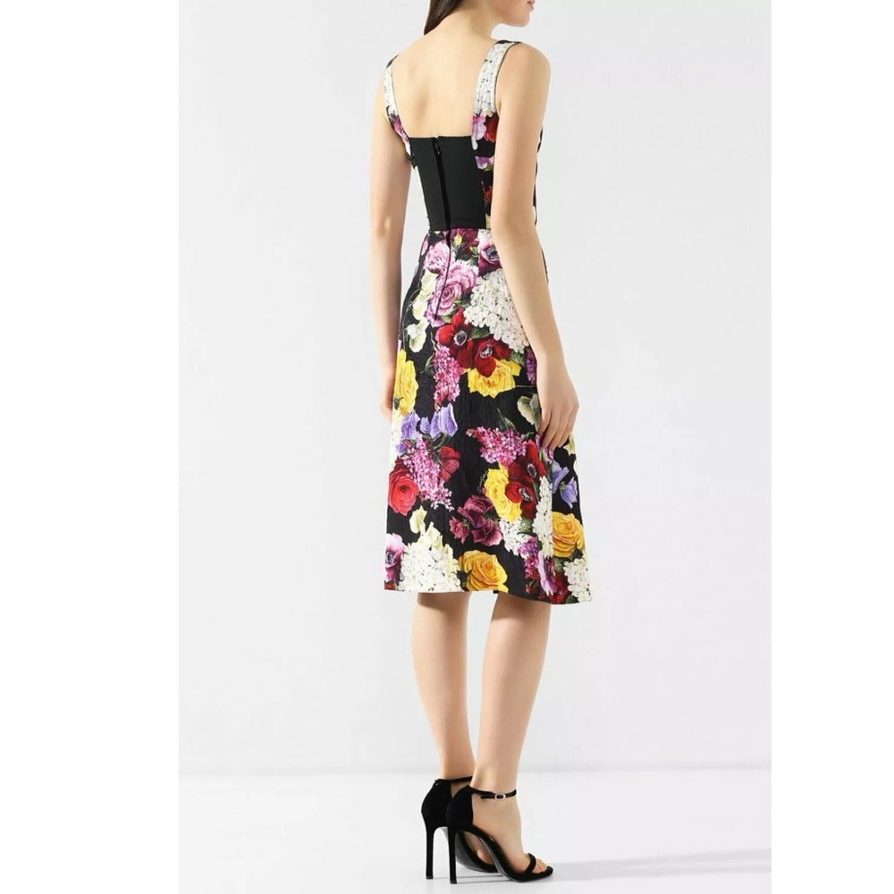DOLCE & GABBANA Floral BROCADE Bustier Dress 44/6 - Picture 7 of 13